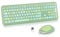 iRoboosta Green Colorful Wireless Keyboard and Mouse Combo Set, 2.4GHz Retro Typewriter Keyboard, Full Size Cute Keyboard with Number Pad, Home and Office Silent Keyboards (Green)