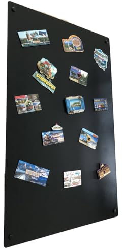 Magnettafel Magnetwand Schwarz 80x50 cm Memotafel aus Edelstahl Fotowand für Urlaubs Magnete Magnetisch Tafel Metalltafel für Wohnung Büro Küche