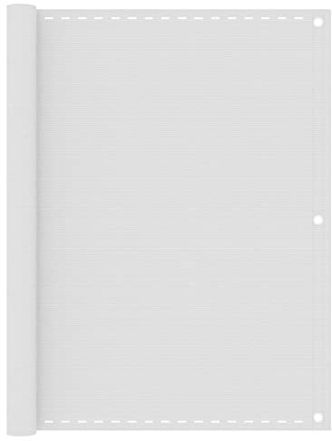 LAPOOH Balkon-Sichtschutz Weiß 120x400 cm HDPE, Balkonsichtschutz, Windschutz Balkon, Windschutz Terrasse, Balkonverkleidung, Sichtschutz Garten - 310869