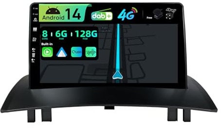 BXLIYER | Eingebaut 4G & DAB | Android 15 QLED Autoradio für Renault Megane II (2002-2008) |6G+128G | Carplay & Android Auto | Kamera + MIC | Dual Band WiFi Lenkradsteuerung | 9 Zoll Octa-Core 2 Din