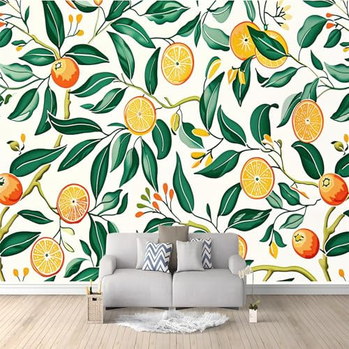 Fototapete Zitrone 300 x 210cm 3D Vliestapete Wandbild, Mustertapete Moderne Wandtapete, Wohnzimmer Schlafzimmer Kinderzimmer Büro Flur Wanddeko