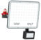 YIQIBRO 50W Foco LED con Sensor de Movimiento 1 Piezas - 5000LM Focos LED Exterior con Sensor de Movimiento IP67 Impermeable 7000K Blanco Frio para Jardin/Patio/Terraza