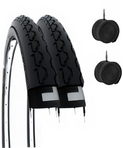 ECOVELO Copertoncini 24 X 1 3/8 2 neumáticos (37-540) + cámaras, Negro