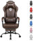 SITMOD Gaming Chair with Footrest, Computer Chair Gamer Chairs, Big and Tall Office Chairs Lumbar Support Height Adjustable Task Chair with 360°-Swivel Seat and Headrest for Adults-Brown
