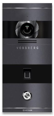 Metzler VDM10 2.0 Video Sprechanlage mit Türöffner (Stromversorgung) & Fingerprint - Anschluss LAN POE - Türsprechanlage mit HD-Kamera - 1 Familienhaus Sprechanlage - in DB 703 Eisenglimmer | Niko