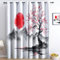 Verdunkelungsvorhänge Tuschemalerei-Berg Japanischer Kirschbaum und rote Sonne Theme Dekor für Kinderzimmer, Wohnzimmer, Ösen, Fensterverdunkelungsvorhänge H260 x B140 cm Blickdichte Vorhänge