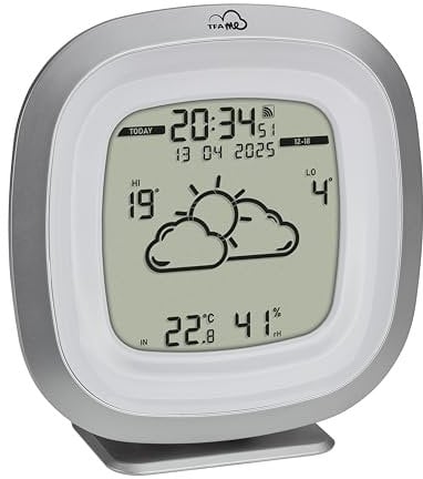 TFA Dostmann Station Meteo Connectée TFA.me ID-03, 35.8101, Prévisions Météo Pros par Wetter.COM 4 Jours, Température et humidité Interieur, Portail en Ligne, Alerte, Argent
