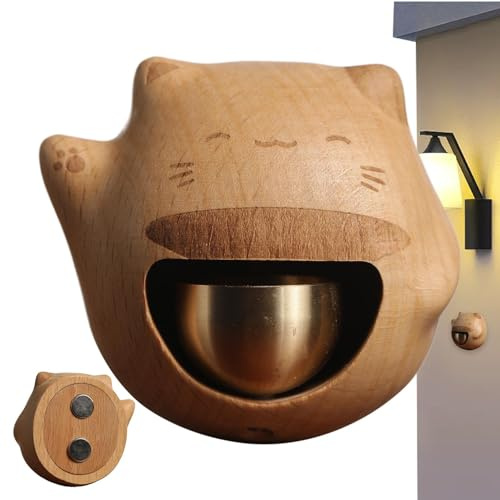 Fortune Cat Türklingel, Ladenbesitzerglocke aus - Ladenbesitzerglocke Magnetische Türklingel aus - Türklingel-Alarm Lucky, kreative Windspiele für Eingang, Tür und Zuhause