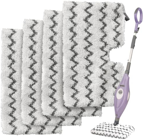 Extolife 4 Pack Steam Mop Pads Replacement for Shark Steam Pocket Mops S3501 S3601 S3550 S3801 S3901 S3601D S3801CO S3901D S3455K S2902 SE450