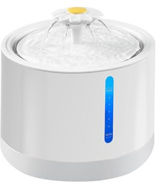 Fontaine à eau pour chat, chiot - Distributeur d'eau de 2 L - Gamelle d'eau automatique avec fenêtre d'eau LED - Gamelle d'arrosage automatique silencieuse pour plusieurs animaux de compagnie