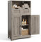 Bealife Badezimmerschrank mit 2 Schubladen, verstellbares Regal, multifunktional, für Badezimmer, Schlafzimmer, Flur (60 x 30 x 108 cm) (grau)