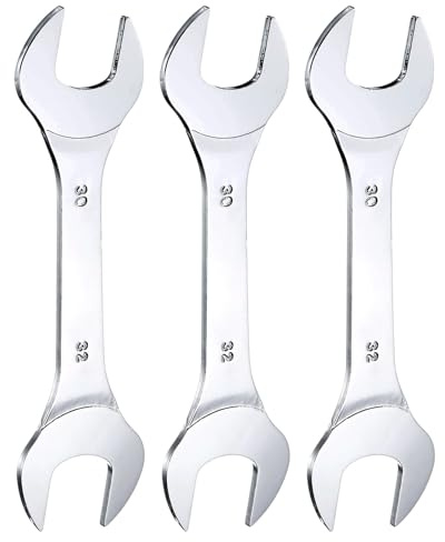 QUARKZMAN 3-teiliges Doppel Maulschlüssel Set 30×32mm Metrisch Schraubenschlüssel Gabelschlüssel Superdünner Kleiner Flachkopf-Schlüssel Spiegelglanz Offener Ringschlüssel für Kfz-Reparatur