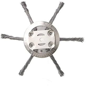 Cabezal de desbrozadora de césped de 6 pulgadas, cepillo de alambre de acero para jardín (150 mm, 6 cuchillos)