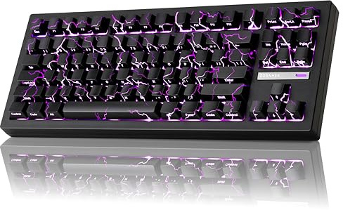 ZORNHER ZH870 Wireless Gaming Mechanical Keyboard,80% Black Custom Creamy Sound Keyboard with Shine Though Lightning IMD Keycaps,Creamy Sounding Linear Switches,Hot-Swappable,RGB Backlit