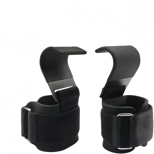 YSTrillion Correas de Muñeca Ganchos,2 Piezas Peso Gancho Correas de Agarre,Ganchos para Levantamiento para Musculación,Peso Muerto,Dominadas y Mancuernas,Unisex,Negro