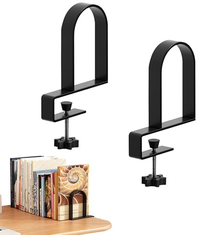 Buchstützen Metall, Bookends Verstellbare, Buchstütze für Regal, Rutschfester Bücherstützen Metal für Schreibtisch Büro Schule Zuhause Bibliothek, Schwarz, 1 Paar