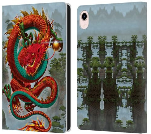 Head Case Designs Licenza Ufficiale Vincent HIE Drago della Fortuna Grafica Custodia Portafoglio in Pelle Compatibile con Apple iPad Mini (2021/2024)