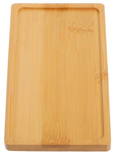 HEMOTON Platillo De Bambú para Plantas Bandeja Rectangular Drenaje para Macetas para Jardineras