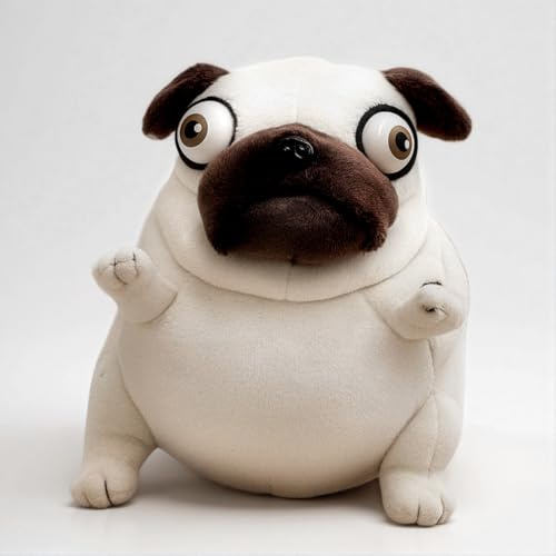 MAOWO Planet Süßer Mops Plüschtier 15cm | Lustiges Kuscheltier für Kinder & Erwachsene Anlass