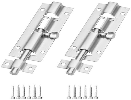 Yesmin 2 Pcs Stainless Steel Door Bolt Lock - Heavy Duty Sliding Latch for Bathroom, Bedroom & Toilet Privacy (2 Inch)