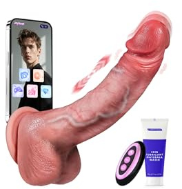 Al Sync Dildo Realistico Doppi Sex Toys, Dildo Anale Xxl Vibratoreper Donna | Riscaldare 42°C Textures Realistico Sex Toy, 9 Modalità Spinta Vibrazione App Giochi Sexytoysys Donna Coppia Dido Eiaculatore