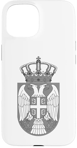Flagge Serbien schwarz & weiß stolzer serbischer Adler Hülle für iPhone 15