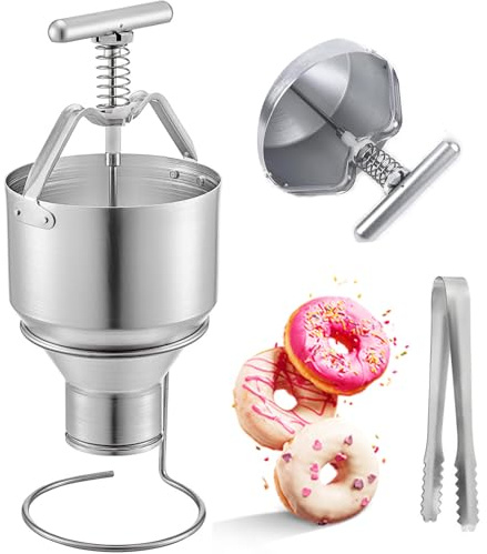 3-Liter-Donut-Portionierer mit Ständer, manueller Donut-Maker mit 6 verstellbaren Düsen für gleichmäßiges Teigportionieren, einfach zu bedienender Donut-Portionierer für Bäckereien