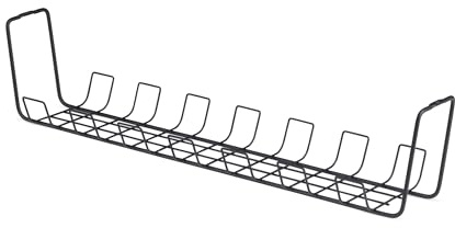 StarTech Under Desk Cable Management Tray, Black (S1MB-DESK-CABLE-TRAY) | 24 Long, Screw-On Installation, Metal Basket Style Cable Organiser, Power Bar Holder