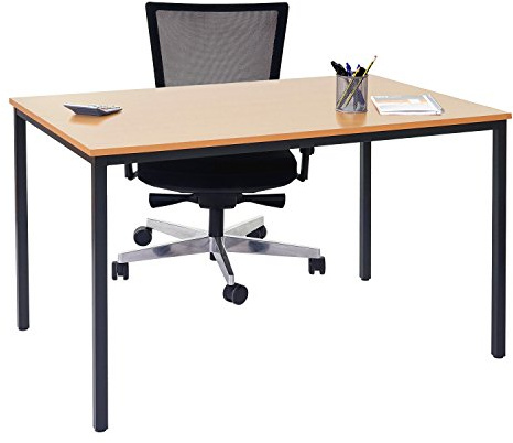 Mendler Schreibtisch Braila-AM 120x80cm MDF - Buche-Optik | Konferenztisch, Bürotisch, Seminartisch