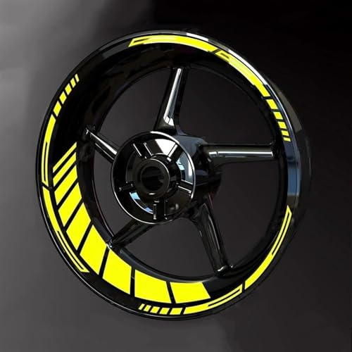 ONEMAJI Adesivi Cerchi Moto per Honda CBR 1000 RR-R SP SC 82 (2020-2024), Decalcomanie Ruote Strisce Riflettenti Adesivo Bordo Cerchio Decorazione Impermeabile,Yellow