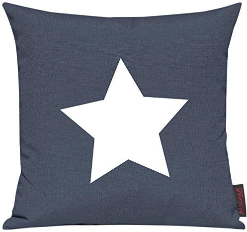 Shirtinstyle Sofakissen, Kissenbezug, Kissenhülle, Motiv Weihnachtsstern Stern, Größe 40 x 40cm, Farbe Blau
