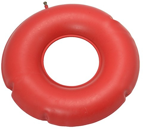 Pflegehome24® Luftkissen 50 cm mit regulierbarem Druck, Rot - Sitzkringel Sitzring