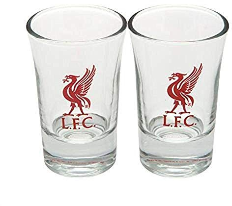Liverpool F.C. - Shooter Glasses (One Size) (Clear/Red), 2 Pack, Officially Licensed, Logo, Red, One Size