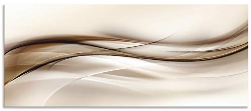 ARTland Spritzschutz Küchenrückwand aus Alu für Küche Herd Spüle 120x50 cm (BxH) mit Motiv Abstrakte Welle Moderne Kunst Abstrakt Kreativ Braun T9LI