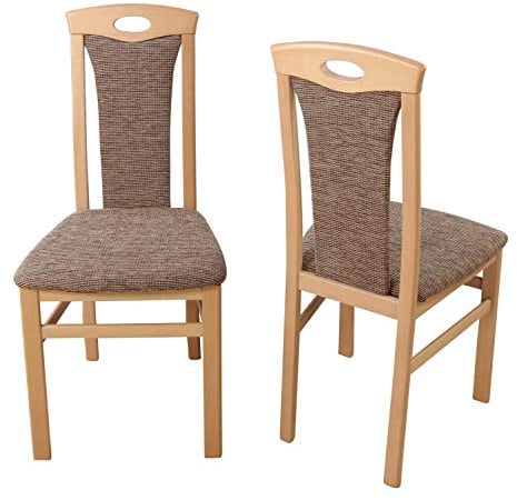 moebel direkt online Stühle (2 Stück) Betty Gestell Natur, Stoff Cappuccino