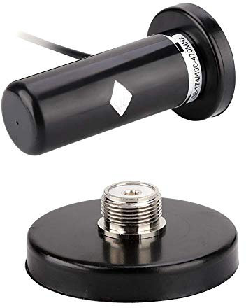 Bewinner Vehículo/Coche Radio móvil VHF/UHF Antena de Doble Banda Conector Macho BNC Montaje de Base magnética para estación de Radio móvil para automóvil/Escáner BC75XLT BC125AT