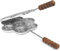 NAMAI - Tigelliera, 7 Posti da 9CM, Alluminio Pressofuso Professionale, Adatta In Lavastoviglie, Manici In Legno, Stampo Per Tigelle, Made in Italy (tigella 7 posti 9cm)