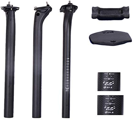 ESEN SP 3 k in fibra di carbonio opaca 27,2 / 31,5 mm x 350 / 400 mm reggisella per bicicletta, mountain / bici da strada BMX sedile post tubolare reggisella