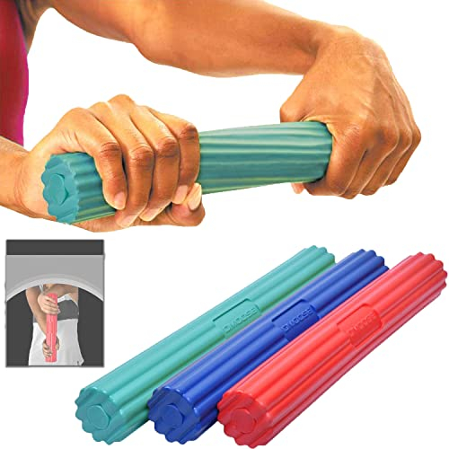 DMoose (3er-Pack) Flex-Tennis-Ellenbogenstange für Physiotherapie, verbessert den Griff, Hand- und Unterarmstärkung für Golfer, Reha, Sehnenentzündung, Erholung nach Verletzungen, Widerstandstraining