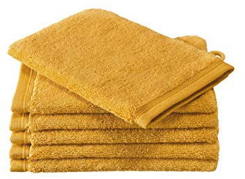 De Witte Lietaer Contessa Gants de Toilette, Cotton, Golden Yellow, 6gants