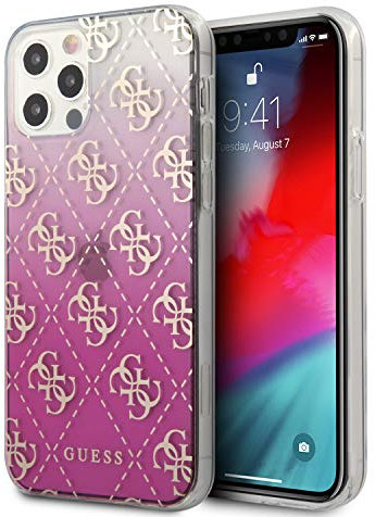 Two-Material Case with Gold Guess Logo Design for iPhone 12/12 Pro