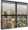 Briefkastenanlage 4 Fach | Postkästen 72x64x10cm groß | verzinkter Stahl Silber DIN A4 Motiv Manhattan 1 | Briefkasten Set 4 Briefkästen Namensschild, 2 Schlüssel, Montagematerial