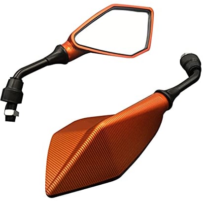 Universal Motorrad Rückspiegel,MoreChioce 10mm Motorradspiegel 7/8 Zoll 22mm Lenkerendenspiegel Einstellbare Spiegel Roller Seitenspiegel für ATV Dirt Bike,Orange