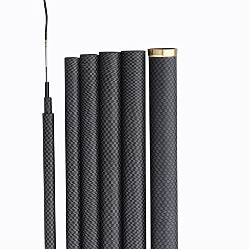 DawnDream Angelrute Hochwertige Kohlefaser-Teleskop-Angelruten Power-Hand-Pole 2. 7M-10M Ultraleichte Harte Süßwasserkarpfenströmungsstab Stipprute (Color : Black, Length : 3.9m)