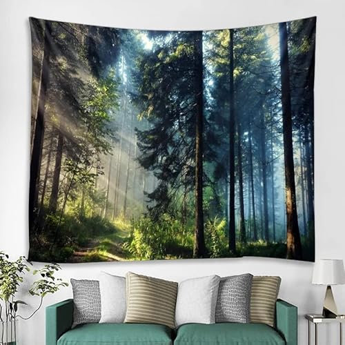 Tinnfea Wandteppich Wandtuch Großer Wald 200x300cm Tapestry Wall Hanging Room Decor Aesthetic, Wanddeko Schlafzimmer Wohnzimmer Polyester Tapisserie Wandkunst Dekore 78x118in