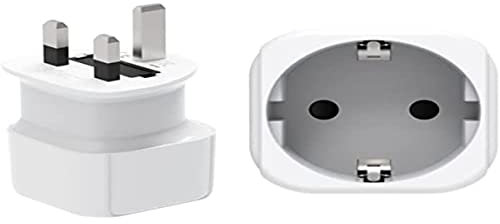 Adaptador Enchufe Español a Ingles, Español 2-Pin Europa a 3-Pin Reino Unido, Adaptador De Viaje Tipo G, para Irlanda Escocia Británico Maldivas