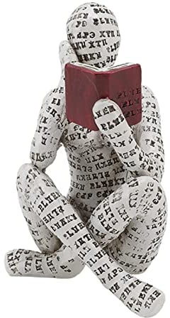 Ornamento di Figura, Scultura di Figura, Figura Scolpita Dipinta a Mano, Statuetta di Donna di Lettura Semplice Artigianato Decorativo da Scrivania Personalizzato, Ornamenti da Scaffale