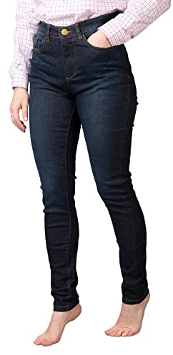 Rydale Ladies Jeans Womens Slim Fit Jeans Stretch Denim Skinny Jean Trouser Pants 2 Colours (Dark Denim, 16)