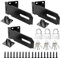 DAJAVE 3 Set Hasp and Staple with Padlock, 4 Inch Hasp & Staple Heavy Duty Padlock Hasp Door Hasp Latch Lock and Clasp Black Shed Lock for Bedroom Garage Window Garden Cabinet Shed