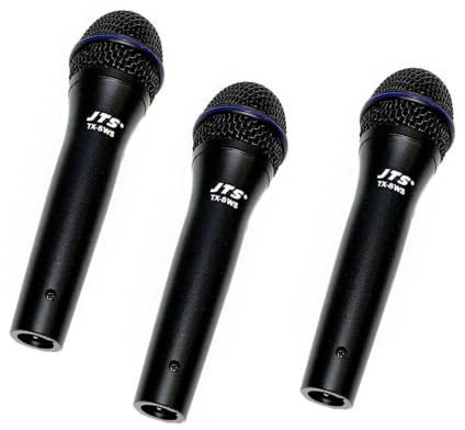 3x JTS TX-8 Dynamic Vocal Microphone without On/Off switch